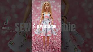 Spaghetti Strap Swing Dress to sew for Barbie. #barbie #fashiondoll #barbiefashion ##dollclothes