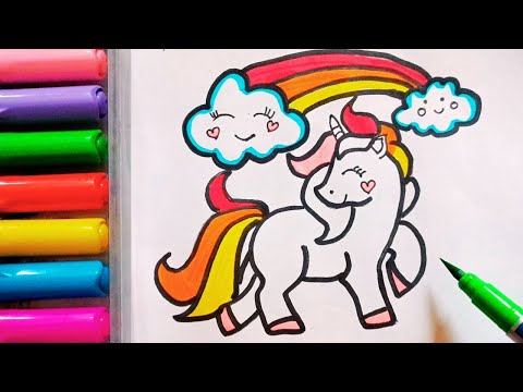 Drawing and Painting  Unicorn colors for Kids & Toddlers | Simple Drawing, Coloring #drawing