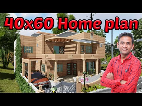 40x60 House Plan | 5 Bedroom | Stone Elevation Design Full Plan | +917014381214 #ShivajiHomeDesign