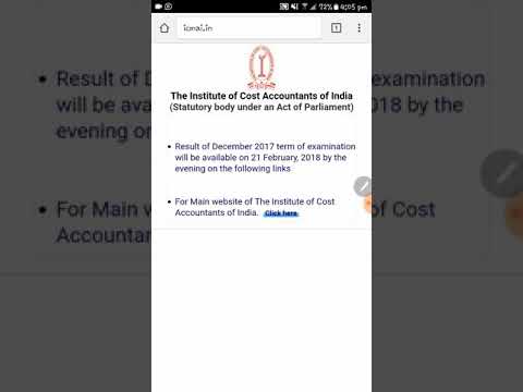 Official announcement of ICAI(CMA) for result is out