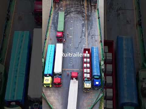 How to load with 30 truck on one ferry barge #trucktransport #ferry #barge #trucking #shipping