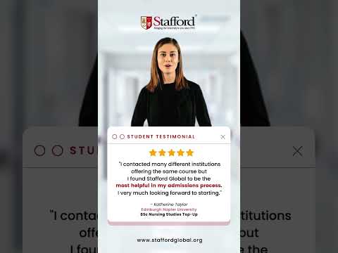 Studen testimonial the BSc Nursing Top-Up programme student. #Nursing #StaffordGlobal