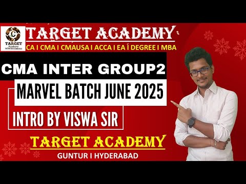 CMA INTER G2 NEW BATCH INTRO BY VISWANATH SIR #cma #cmainter #exam #icmai #icmaiexams #ca #education