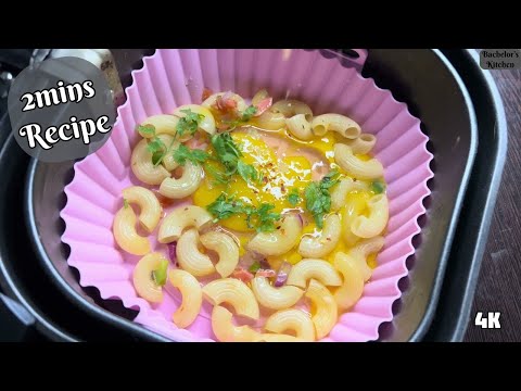 2 Mins Easy & Quick Pasta Recipe | Cheese Pasta Recipe in AirFryer | Eggs with Pasta