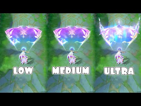 Aurora Veil of the Celestial Collector Skin in Different Graphics Settings