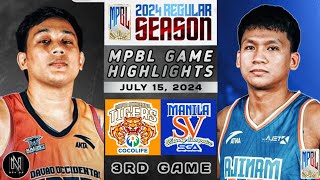 MPBL HIGHLIGHTS: DAVAO OCCIDENTAL TIGERS VS MANILA SV BATANG SAMPALOC SGA (JULY 15, 2024)