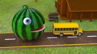 Learn Colors with PACMAN VS SchoolBus and Farm Magic Slide | ENCHANTASIA