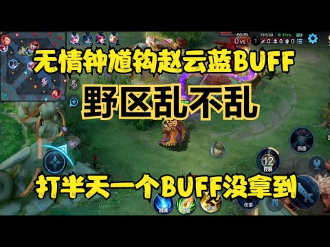 無情鐘馗鉤趙云藍BUFF，趙云打半天一個BUFF沒拿到，野區亂不亂