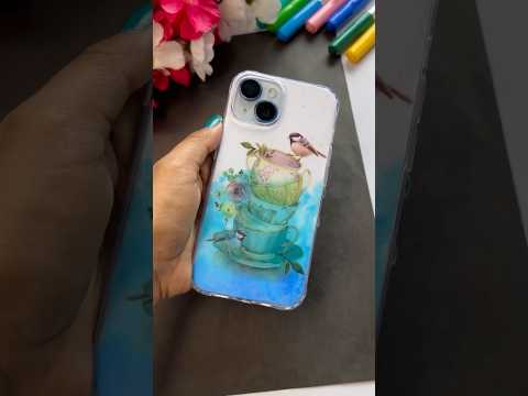 Mobile cover painting #diy #coverdecoration #shorts