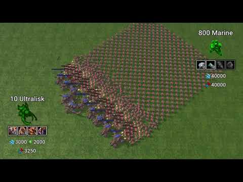 10 Ultralisks vs 800 Marines