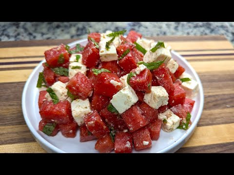 Delicious Watermelon Salad | Watermelon Feta Cheese Salad for Summer Recipe