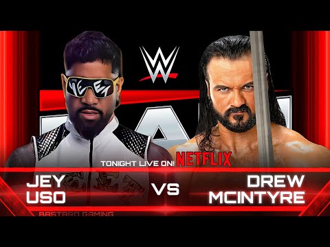 Jey Uso VS Drew McIntyre |  Full Match WWE Raw Netflix | Full Match Highlights