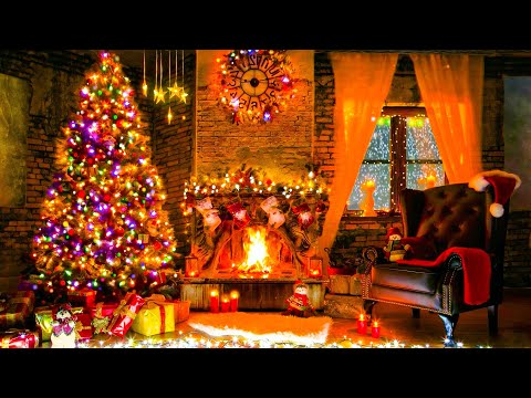 Beautiful Christmas Ambience Warm To Relax 🎅🎶 Christmas Piano Fireplace  🔥 Christmas Background