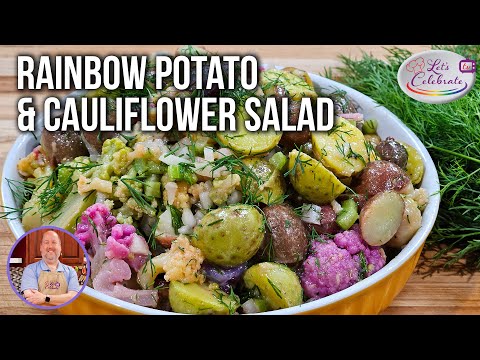 Next Level Potato Salad: Rainbow Edition with Cauliflower and Dill Vinaigrette