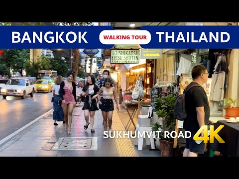 [4k] THAILAND BANGKOK 2023 🇹🇭 Sukhumvit Road Night walk