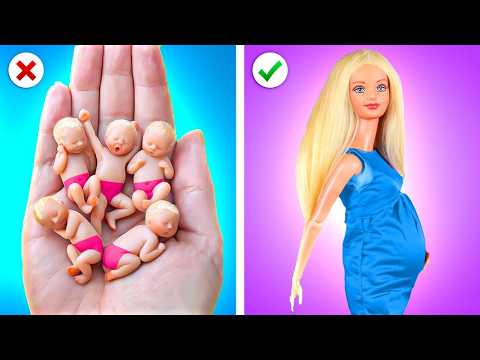 BARBIE ADOPTED ME! Rich Doll Mom VS Poor Doll Mom Parenting Hacks, Extreme Makeover by Crafty Panda!