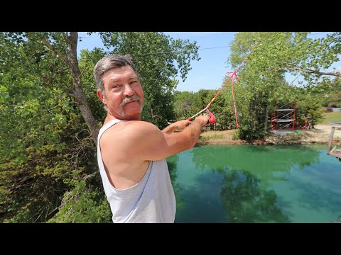 GRANDPA GOES OFF HUGE ROPE SWING!