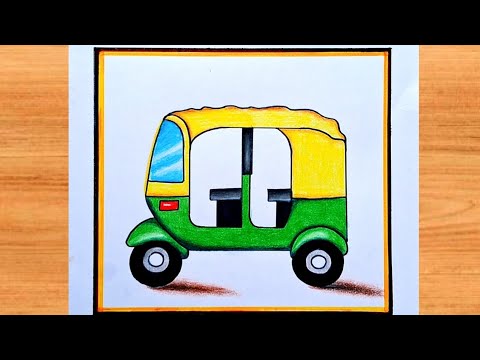 Easy Auto Rickshaw drawing | How to draw Auto Rickshaw | Drawing Auto Rickshaw | Drawing Videos