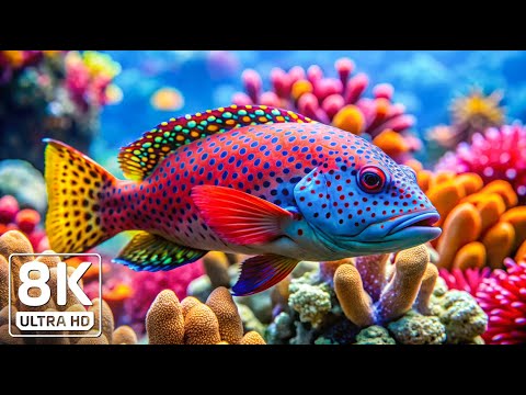 Marine Eden 8K - Tranquil Ocean Life and Calming Background Sounds