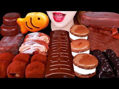 ASMR HERSHEY CHOCLATE, MAGNUM ICE CREAM, CHOCOLATE TTEOK, EATING SOUNDS MUKBANG 먹방 咀嚼音