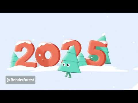 Goodbye 2024, Welcome 2025 Happy New Year 2025 tree Animation