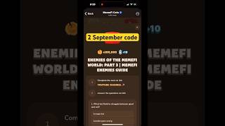 MemeFi YouTube video secret code today 3 September || #memefi #memeficode #crypto #code #codes