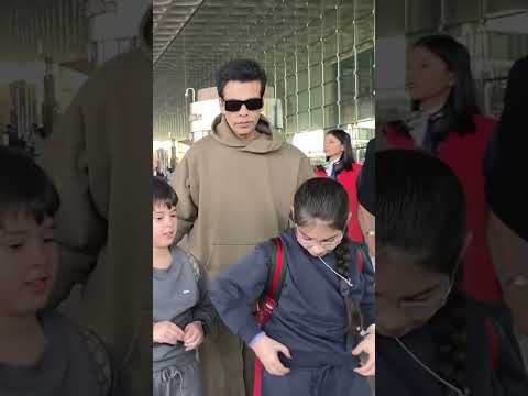 #karanjohar makes a stylish appearance with kids at the airport 😍#viralshort #bollywood #fashion