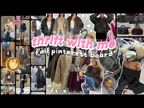 FALL THRIFT WITH ME | thrifting my pinterest board for fall 🧸🎀🍂☕️ | depop seller