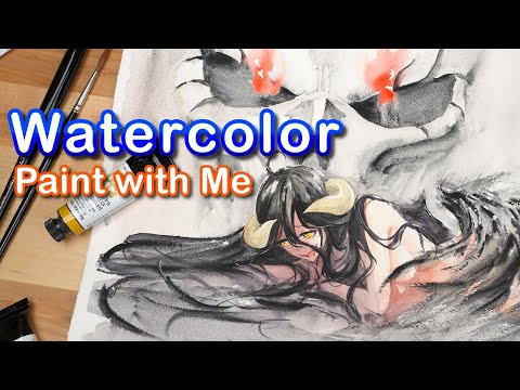 Anime Watercolor Process | Albedo from Overlord