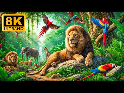 Exotic Wildlife 8K ULTRA HD🐅Tranquil Nature Movie With Soft Music