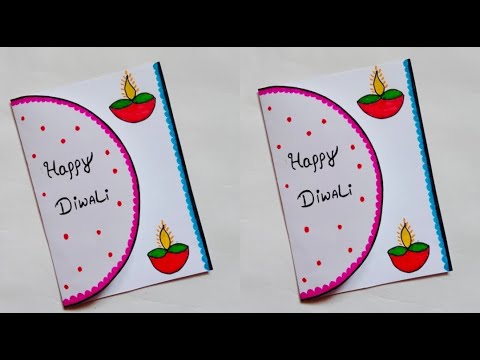 🪔 easy white paper diwali card idea at home/how to make diwali card/diwali special card design