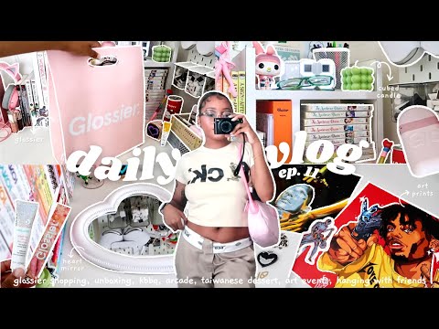 ☁️ daily vlog | glossier, unboxing, kbbq, arcade, art events, hanging with friends