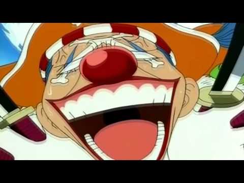 Luffy kicks Buggy in tha balls!