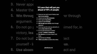 10 laws to stay ahead of 99% of People #shorts #personalgrowth #personaldevelopment #psychologyfacts