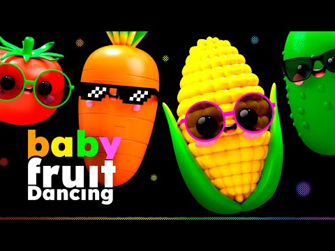 VEGETABLES Dancing in the SUMMER! 🍎🍊🍋‍🍏🍇 Baby Fruit Dancing - Sensory Video