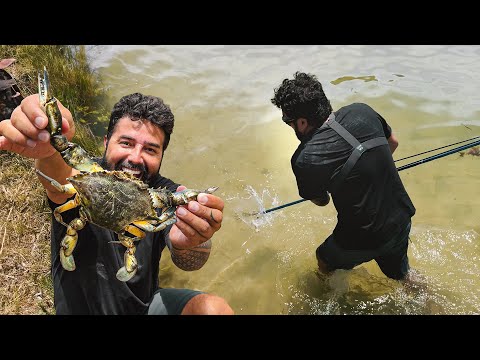 PEGANDO de FISGA e PREPARANDO CARANGUEJO do MANGUEZAL