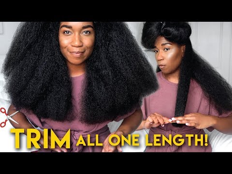 DRY TRIM Your Natural Hair For EVEN LENGTH ACROSS | Growing Out Layers