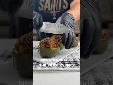 New Orleans Style Stuffed Bell Pepper #recipesbyaldenb #recipe