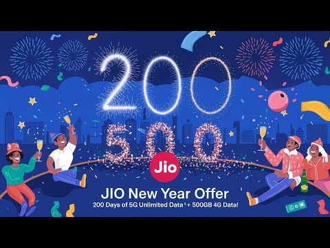 Jio New Year Offer - 200Days 5G Unlimited Data free + 500GB 4G Data