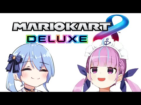 Just Casual Aqua and Suisei in Mario Kart 8