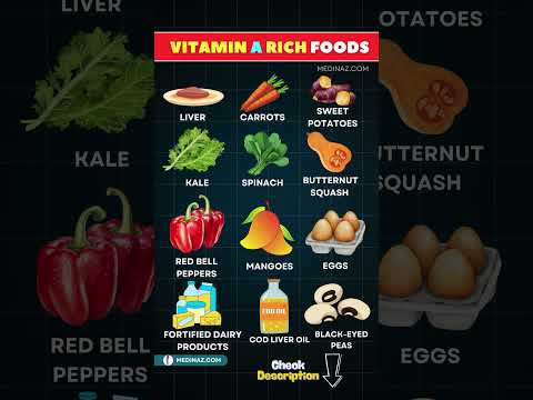 Top 12 Vitamin A Rich Foods for Better Vision & Immunity 👁️✅ Vitamin A rich foods #shorts #nutrition