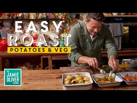 Easy Christmas Roast Potatoes & Roasted Vegetables