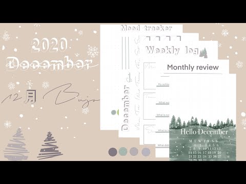 [ Plan with me ] Bullet journal December (12) 2020 🎄 with music BGM Asmr on procreate12月电子手帐 Bujo设置