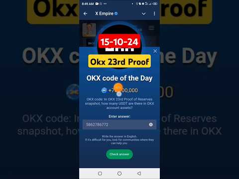 Okx code of the day | x empire okx 23rd proof | x empire video code