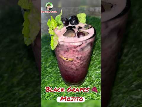 Black grapes 🍇 mojito #shorts | Summer drink | easy mocktails at home