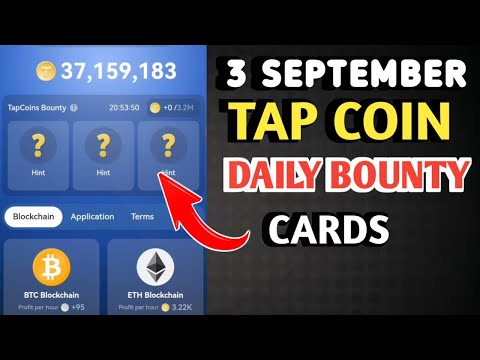 TAP COIN DAILY BOUNTY 3 SEPTEMBER 2024 | TAP COIN DAILY COMBO TODAY