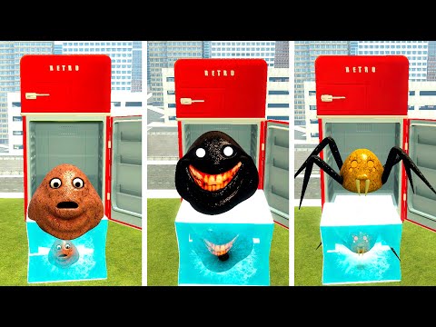 SECRET 😱 FREEZING CREEPY POU KILLER VS SPIDER POU In Garry's mod