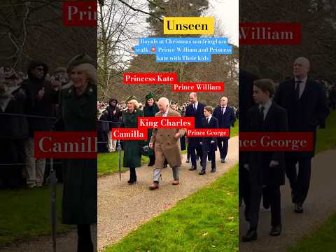 Royals at Christmas sandringham Princess kate,Prince William George Charlotte #shorts #katemiddleton