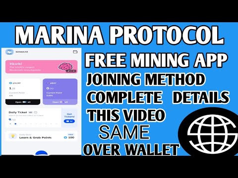 Marina Protocol Free Mining App Earn Points  Same OVER WALLET APP Complete Joining Method This Video