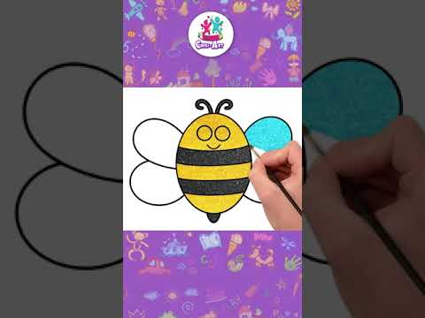 Easy Honey Bee Drawing Tutorial For Kids  🐝 #shorts #howtodraw #honeybee